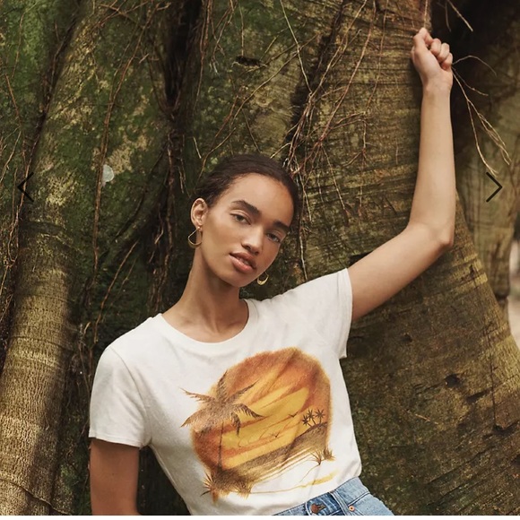 NWT Madewell Airbrushed Souvenir Graphic Lo-Fi Shrunken Tee XS - Picture 2 of 9